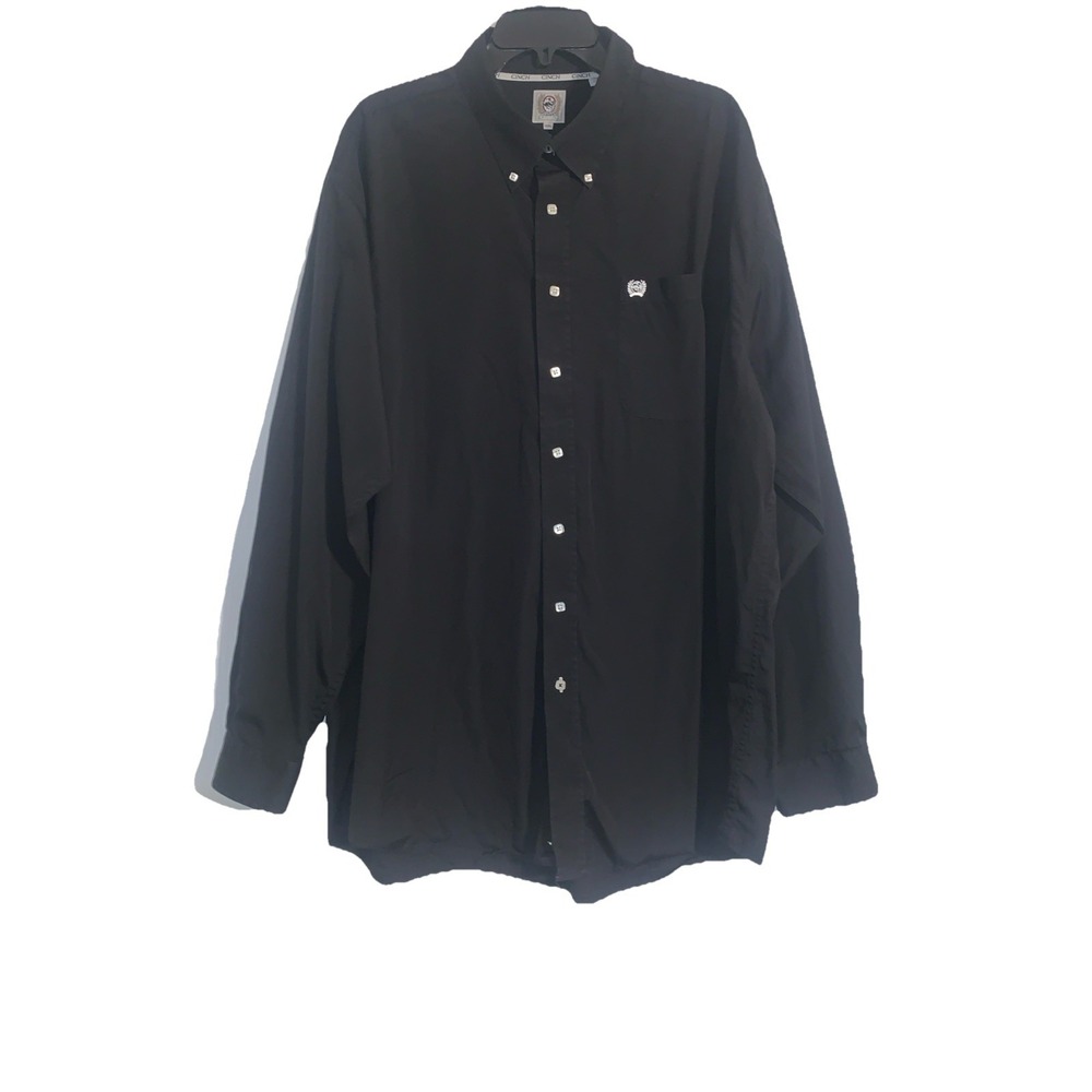 Cinch Shirt Mens XXL Button Down Long Sleeve Black Western Rancher Cowboy Rodeo
